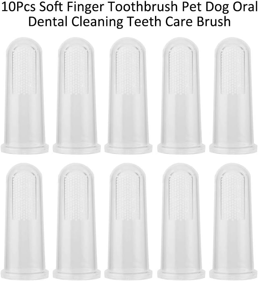 10Pcs Finger Toothbrush - Silicone Pet Finger Toothbrush for Dogs and Cats - Extra Soft Silicone Bristles, Easy Teeth Cleaning for Dog Dental Hygiene, Convenient to Use image number 4