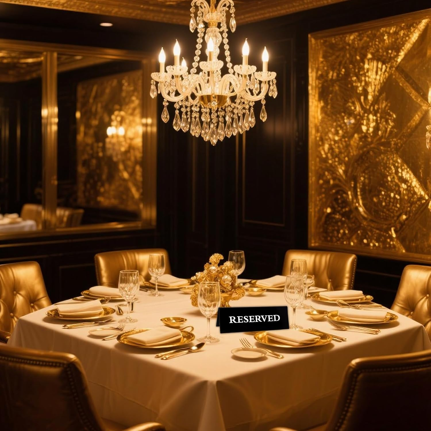 6 Pieces Plastic Reserved Table Sign for Wedding 5.9 X 2 Inches Acrylic Double Side Table Tent Black Guest Reserve Seating Signs Reservation Tables Seat Sign for Restaurant Chairs Wedding (Black, 5.9*2 Inches) image number 1