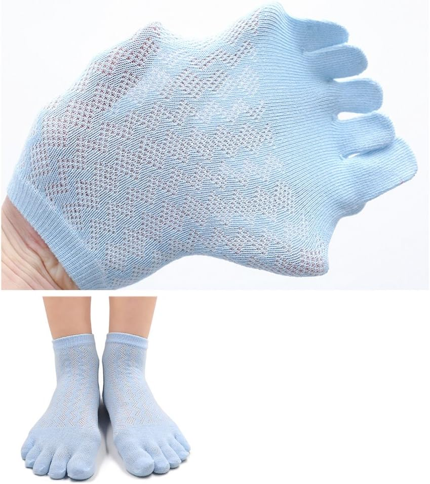 Womens Fun Toe Socks Striped Cats Cotton Five Finger Running Trainer Socks image number 4