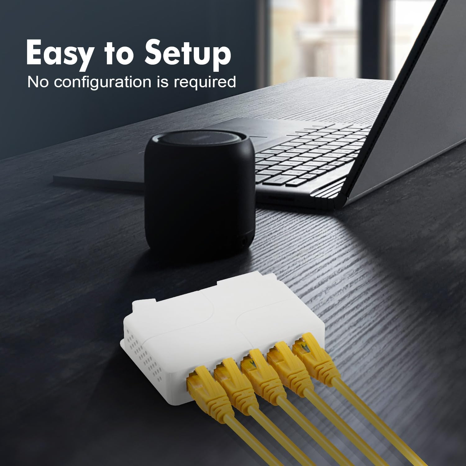 Binardat Poe Passthrough Switch - 1 in 4 Out Extender, Ieee802.3Af/At/Bt Powered 90W, 100Mbps Ethernet, Din Rail & Wall Mount Plug and Play image number 1