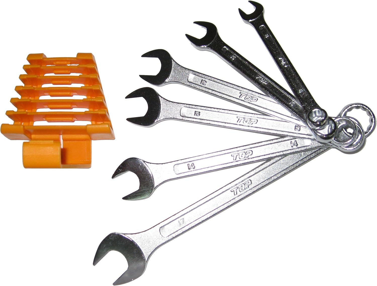 TOP CW-6000 Combination Wrench, Set of 6, 0.3-0.7 Inches (8-17 Mm), 12 Angles, Forged with Holder, Spanner, Made in Japan