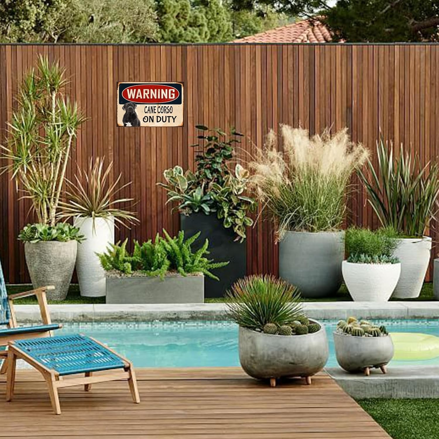 Snowsun Metal Sign Warning Cane Corso on Duty Warning Sign Warning Sign Retro Aluminum Tin Signs for Home Garden Street Outdoor 8X12 Inches image number 3