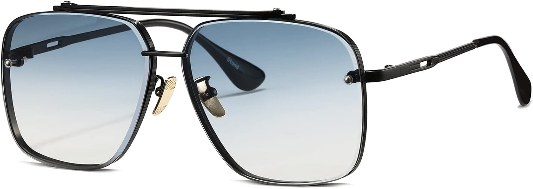 Gtand Fashion Oversized Square Aviator Gradient Sunglasses for Men Women Vintage Metal Sun Glasses 63Mm