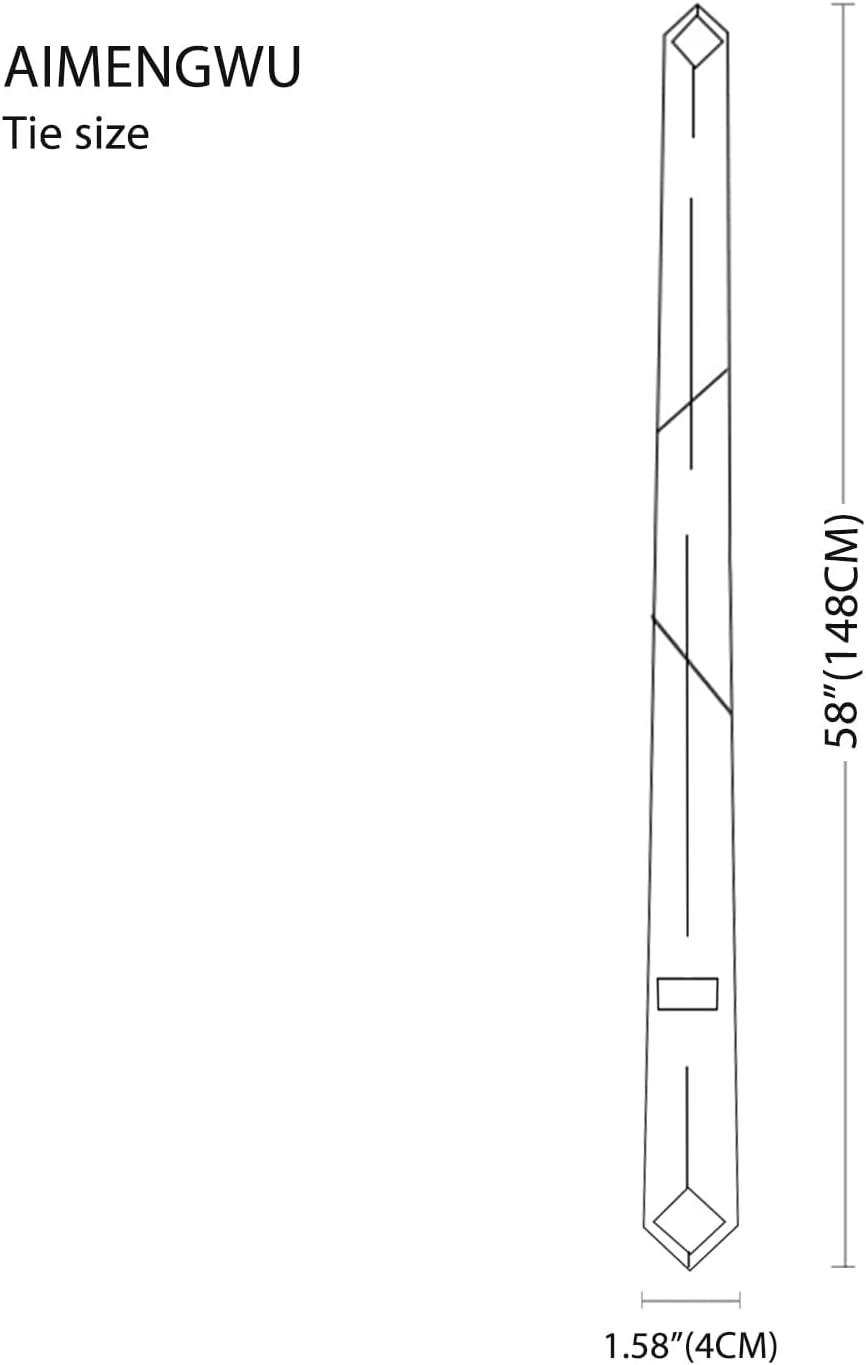 AIMENGWU Men'S Skinny Ties Solid Color Formal Neckties 1.58" (4CM) Slim Striped Thin Black Ties for Men - 003-Bright Red image number 2