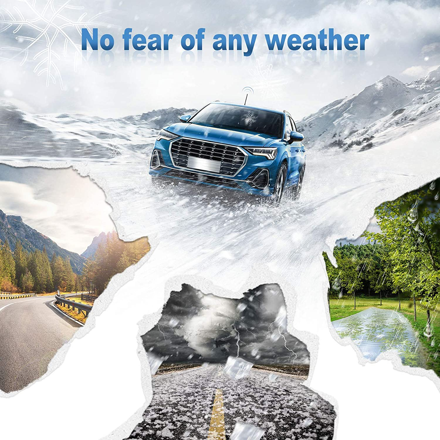 Eightwood Universal Car Radio Rubber Antenna Mast 18Cm FM AM Roof Mount Vehicle Antennae Replacement with M4 M5 M6 Screw Adapter image number 2