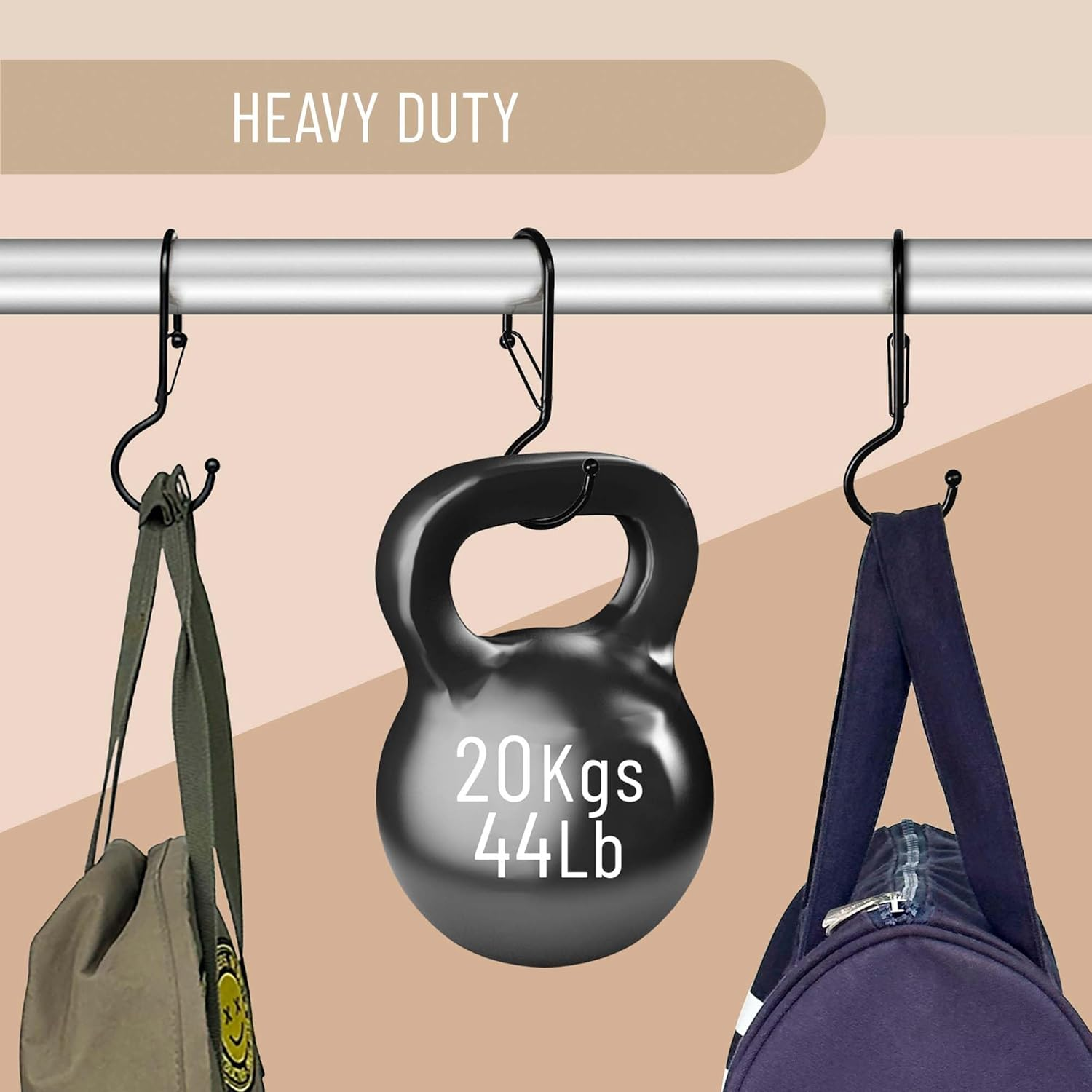 Blau Marit&eacute; 6 Purse Hanger for Closet. Tote Hanger. S-Shaped Hooks S Hooks Twist Design. anti Drop S-Shaped Hook for Hanging Handbags with Safety Buckle to Prevent Falls. Heavy Duty. (Black, Twisted) image number 5