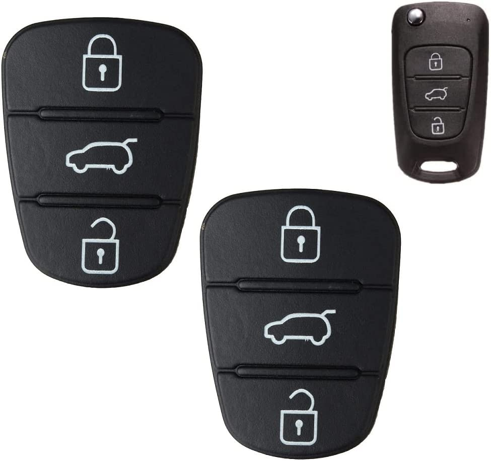 Tuoyi 2 Pack Rubber Button Remote Key Fob Case for Car Hyundai I10 I20 I30 Flip Key Shells image number 1