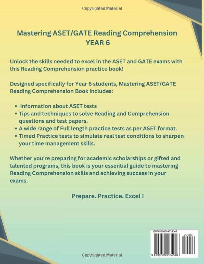 Mastering ASET/GATE Reading Comprehension Year-6 Practice Book for Entry to Year-7 Selective Schools, Gifted and Talented Programs, Practice Test ... to Solve Comprehension Questions