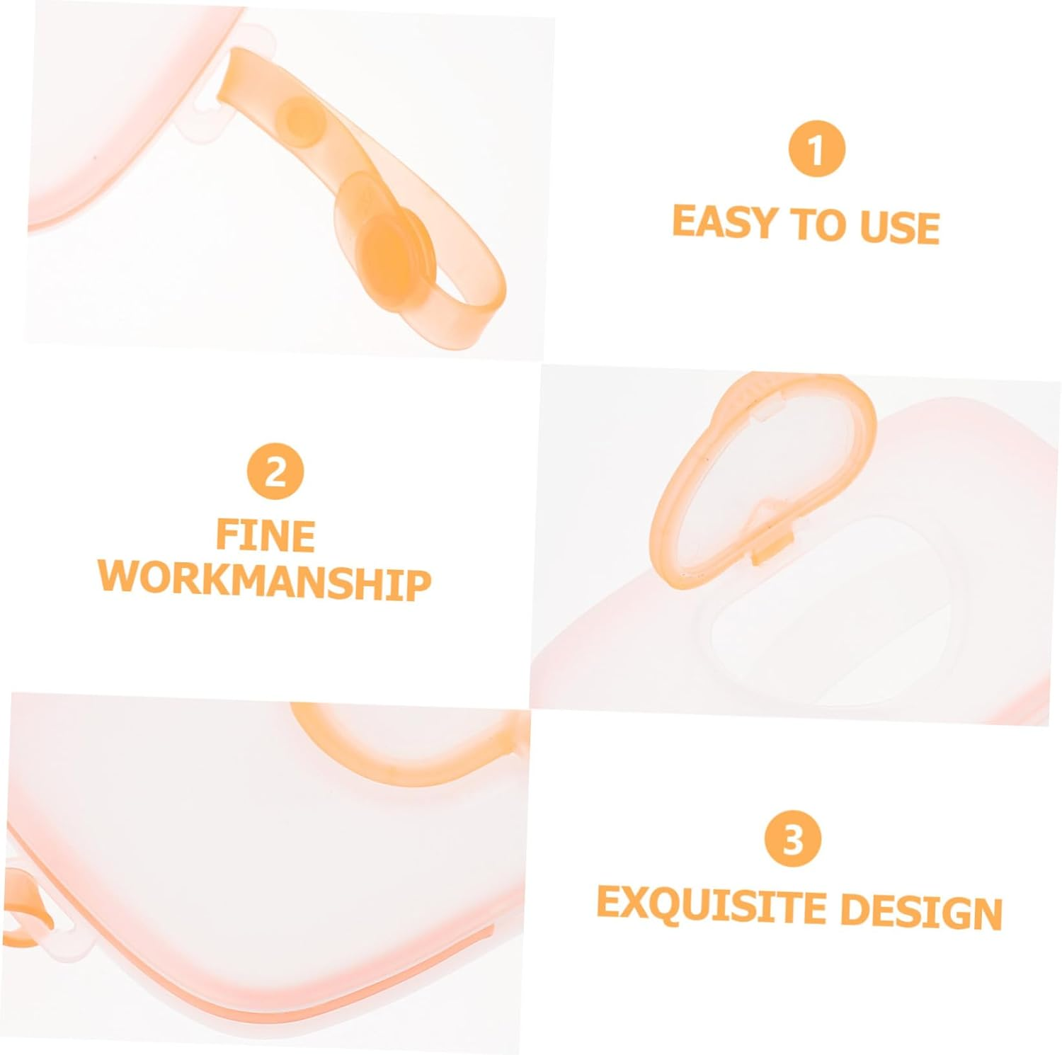 Portable Baby Wipes Case Lid, Infant Wipes Holder Box, White and Orange Plastic Tissue Storage for Travel and Outdoor Use