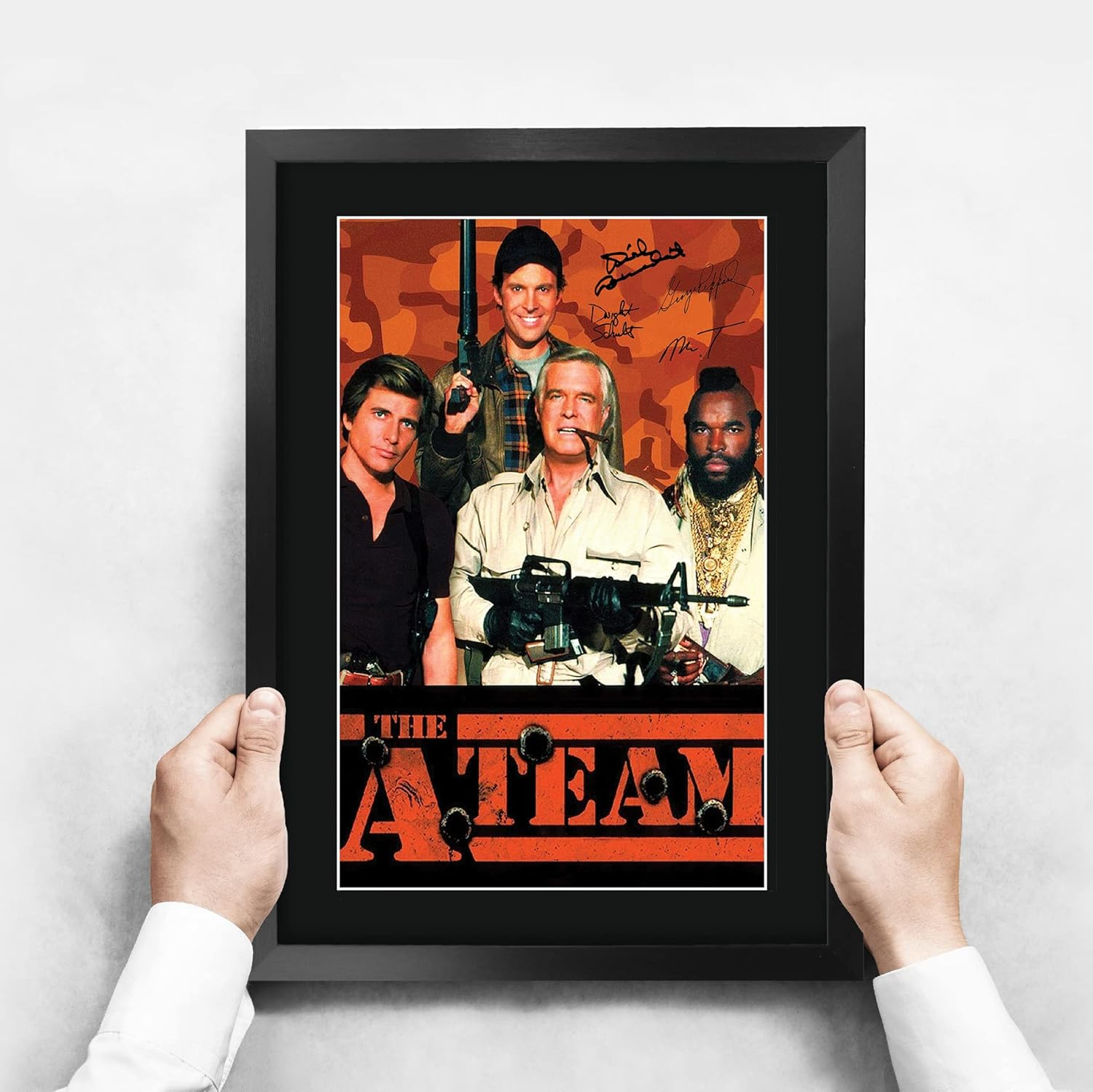 HWC Trading FR A3 the A-Team George Peppard, Mr T Gifts Printed Signed Autograph Poster for TV Memorabilia Fans - A3 Framed image number 2