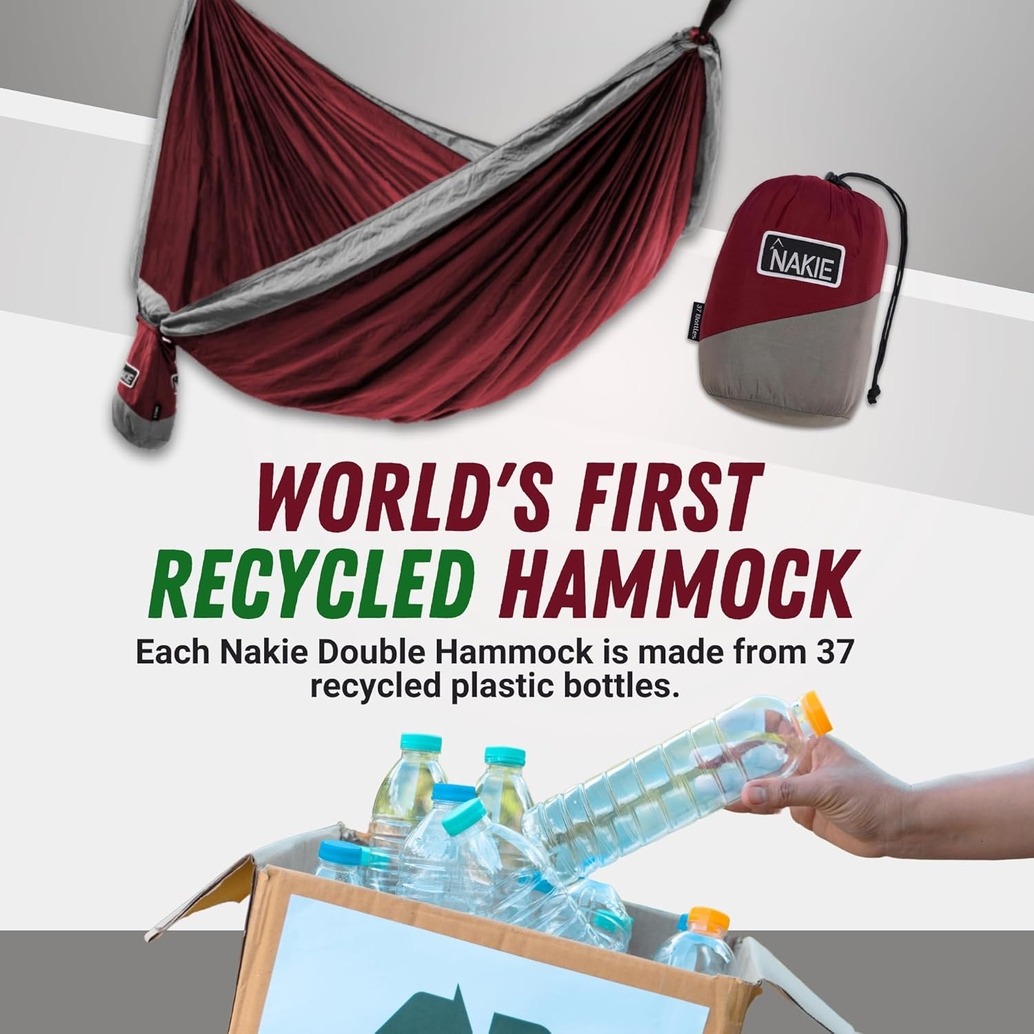 Nakie Double Hammock (Merlot Red) image number 3