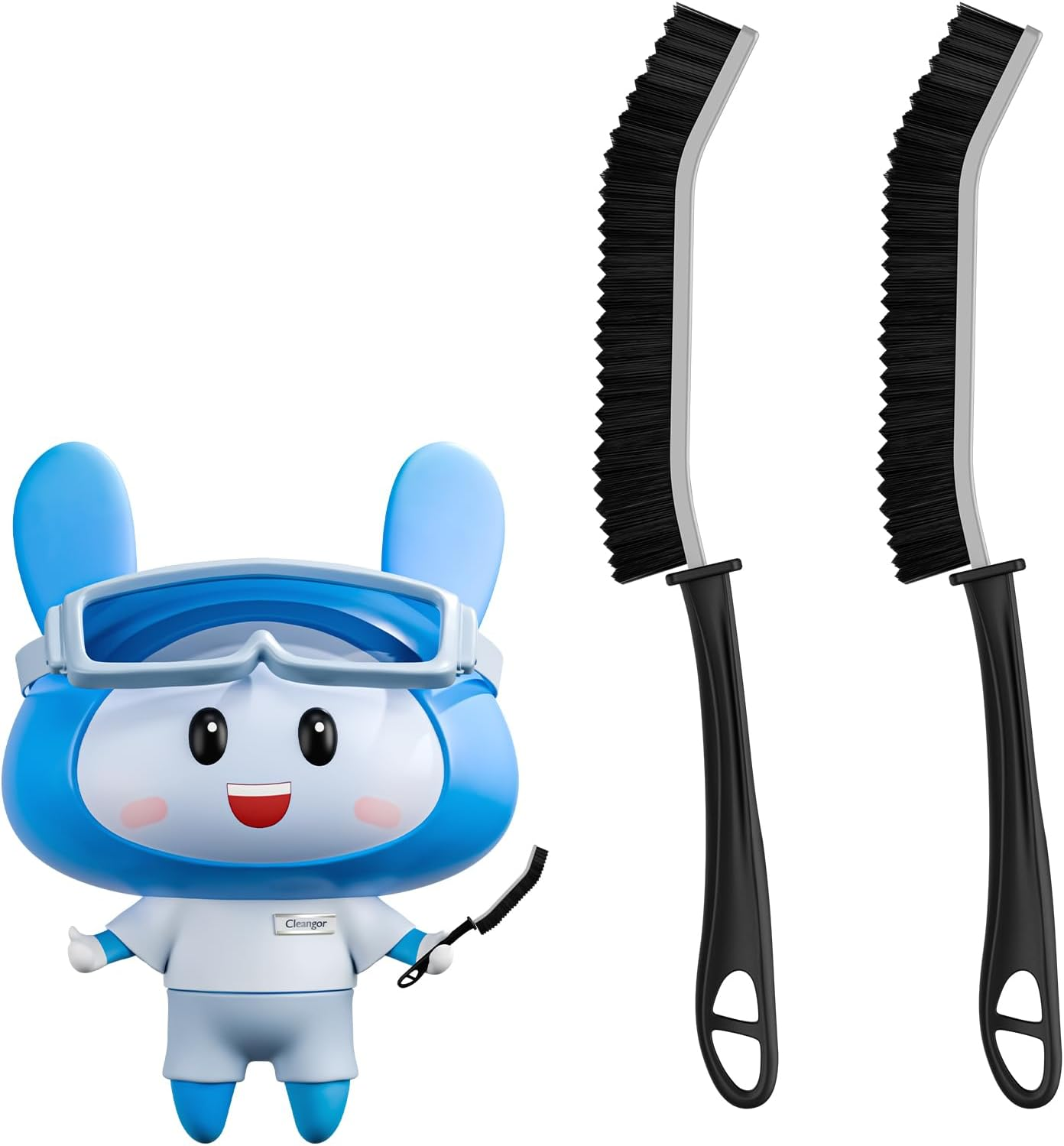 Crevice Cleaning Brushes, Grout Cleaner Brush for Small Spaces to Reach, Magic Brush, Bathroom Accessory, Cleaning Tools, Cleaning Supplies for Shower, Toilet, Sink(2, Black) image number 2