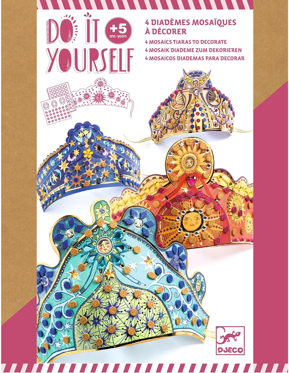 Djeco DJ07909 Do It Yourself Enchantresses Tiaras Craft Set image number 1