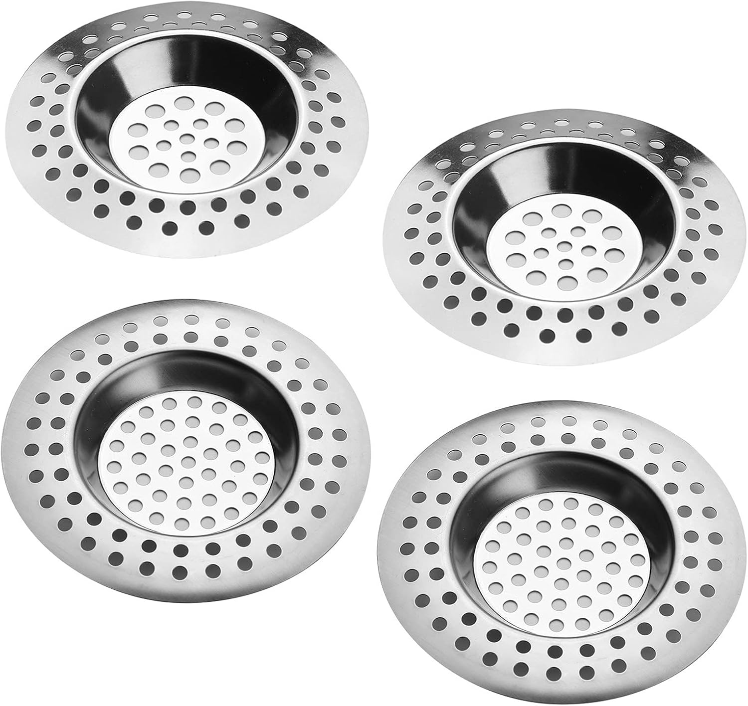 4 PCS Drain Hair Catcher Stainless Steel Kitchen Sink Strainer Plug Shower Bathroom Plug Hole Hair Catcher, Drain Protector Filter, 2 Models (Outer Diameter 77Mm and 73Mm) image number 4