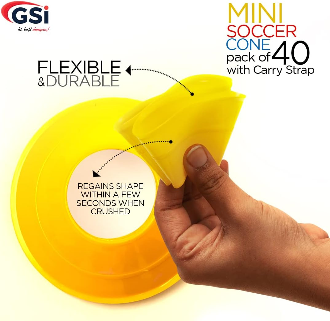 GSI Soccer Cones for Sports | Comes with Shoulder Strap | for Agility Training Drills image number 3