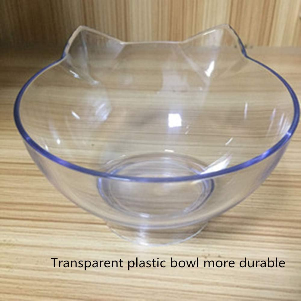 Cat Elevated Bowl,Pet Feeding Bowl | Raised the Bottom for Cats and Small Dogs ，Cute Cat Face Double Bowl/62