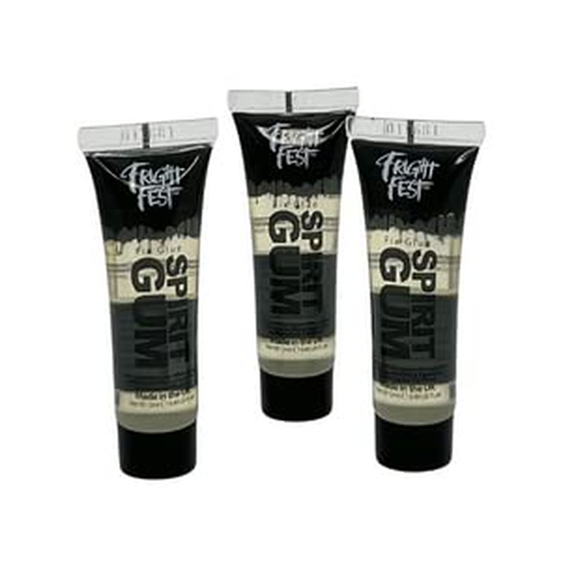 Fright Fest Mastix Spirit Gum Glue Adhesive 12Ml Cosmetic Grade Fix Prosthetic, Gems, Glitter Great Glitter Tattoo Glue, Body Glue, Hair Bonding Glue, Wig Glue, Make up Glue (12Ml)
