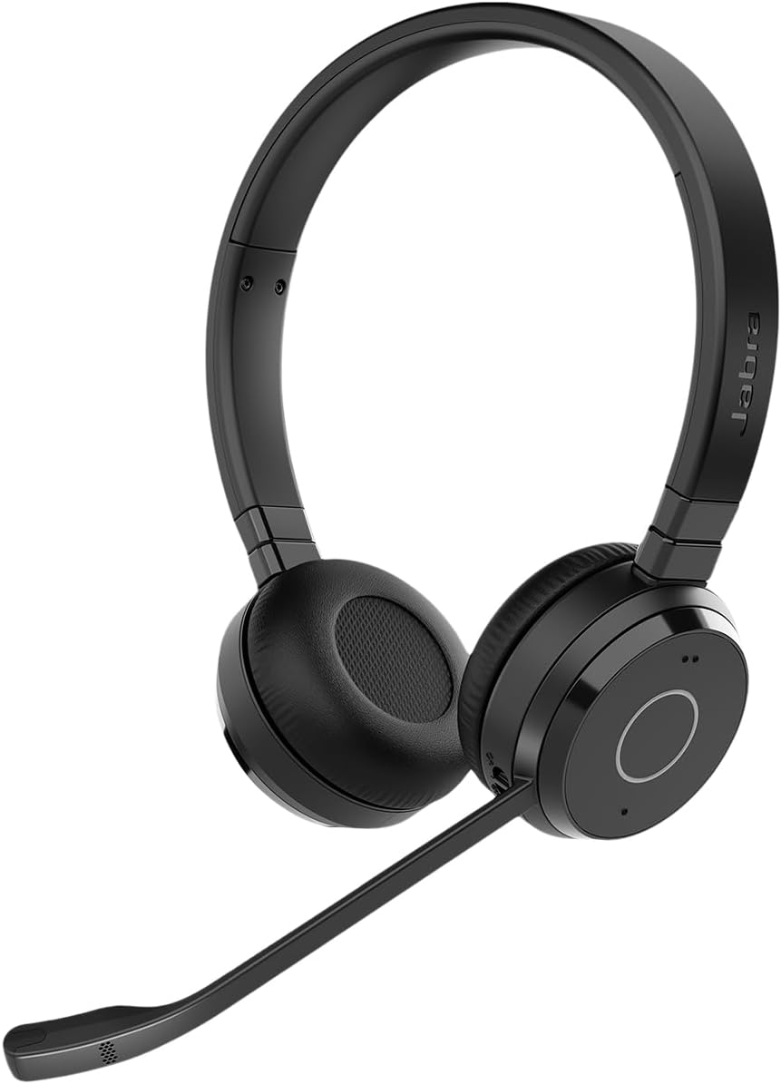 Jabra Evolve 65 TE Wireless Stereo Headset UC Cert Passive Noise Cancelling USB a Booster on Ear Bluetooth Headphones with Noise Canc Boom Mic Clear Voice Calls Lightweight Outstanding Audio image number 4