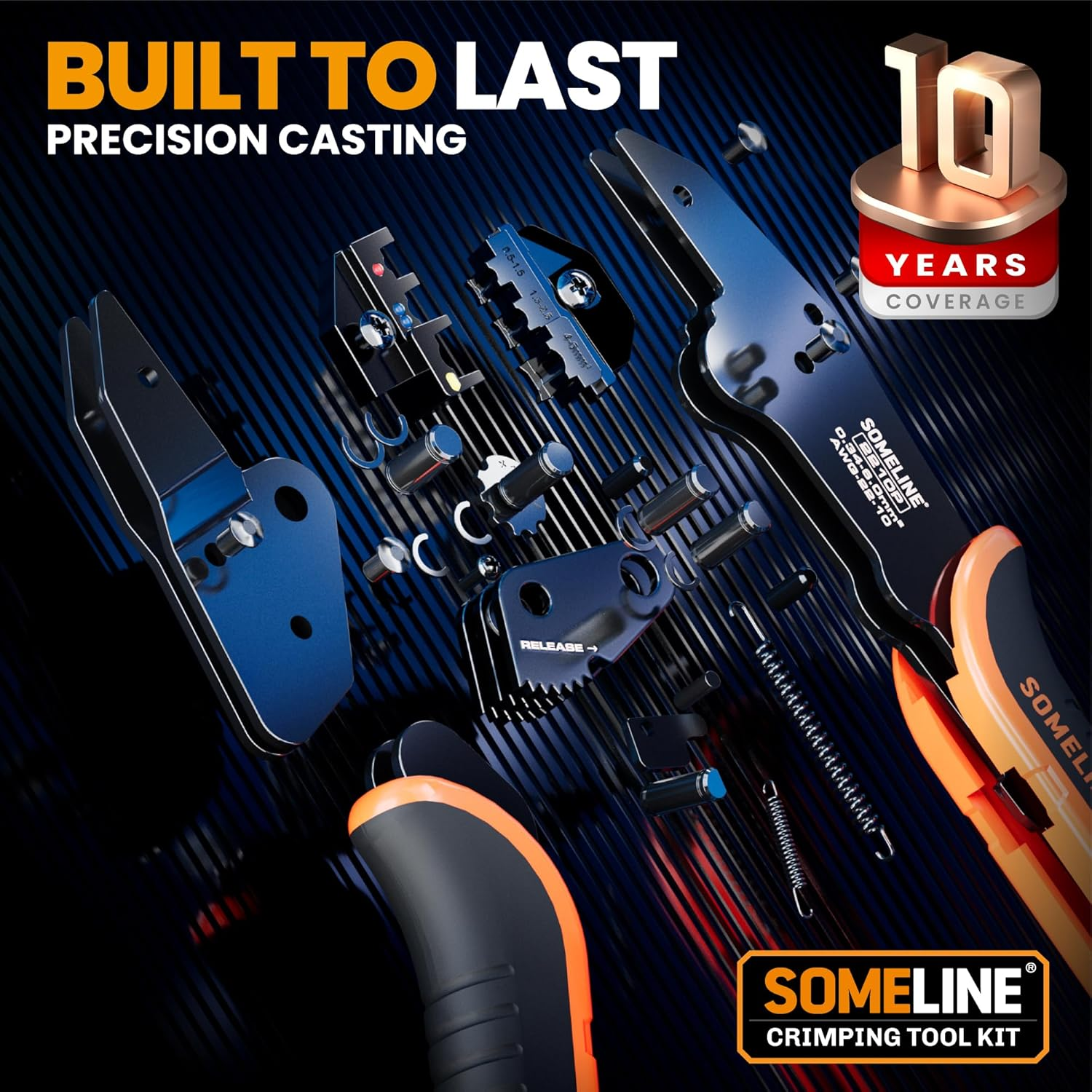 SOMELINE&reg; Electrical Connectors Crimping Tool Set, 39 Types, 22-10 AWG Crimping Pliers, Insulated Terminal Wire Connectors, Crimping Tools, Crimping Pliers, Crimpers image number 6