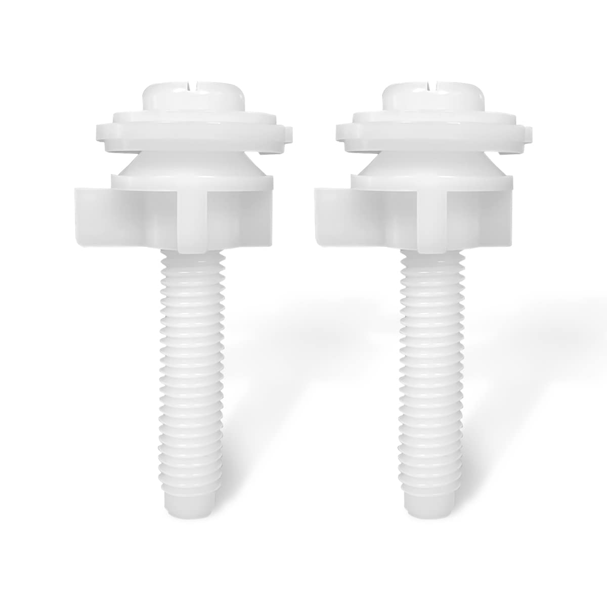 Toilet Seat Screws, 2 Pcs Universal Plastic Toilet Seat Hinge Bolts and Screws for Toilet Replacement Parts image number 2