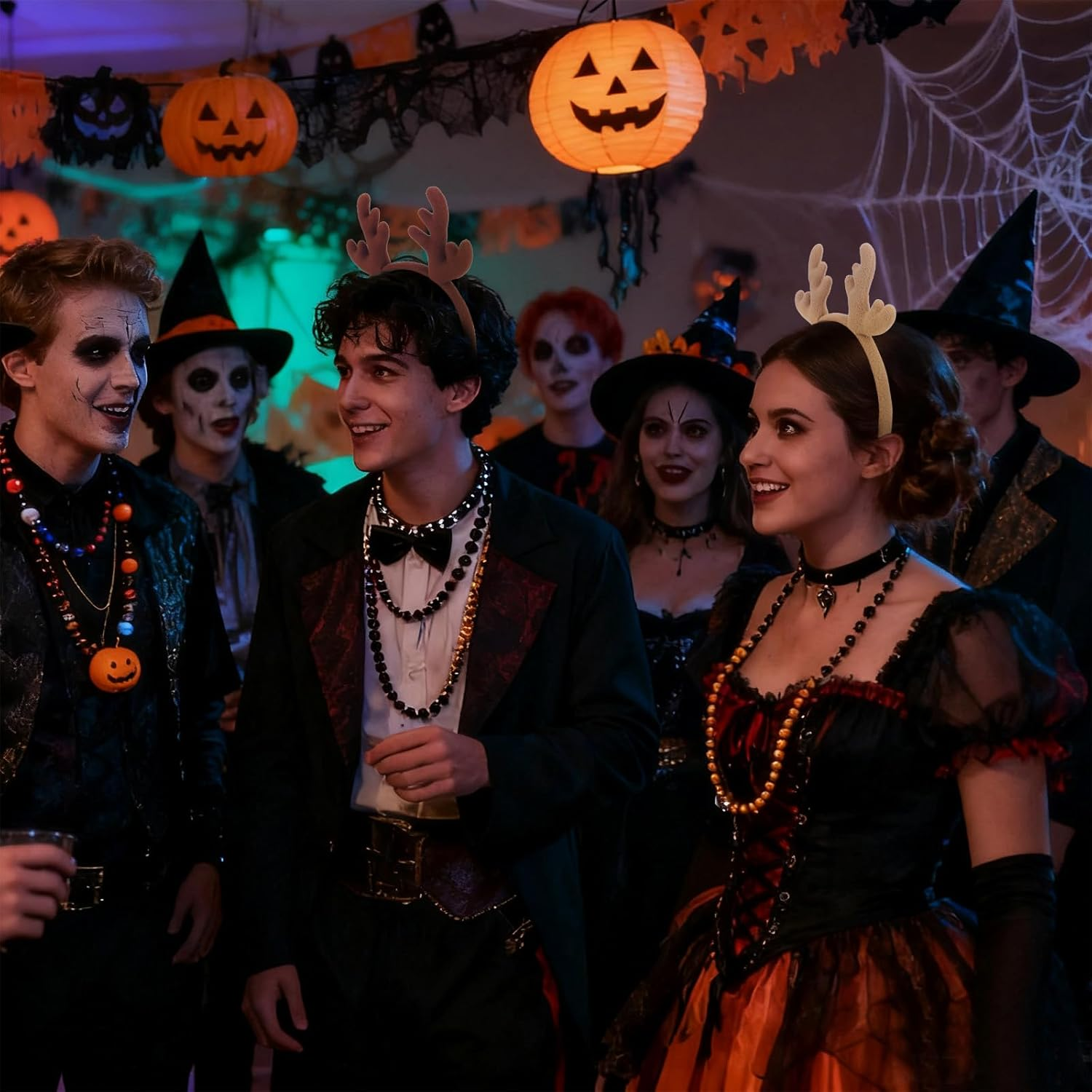 Srotmirw Antlers Headband，2 Pcs Halloween Headbands for Women Man for Halloween Hair Accessories