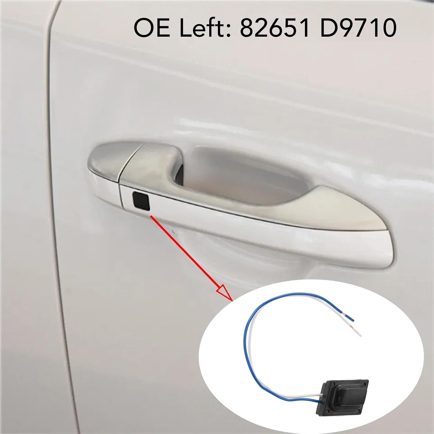 Exterior Outer Door Handle Button Switch Replacement for Sportage 2016-2021 Front Left Right with Direct Installation No Cutting or Splicing (Left)