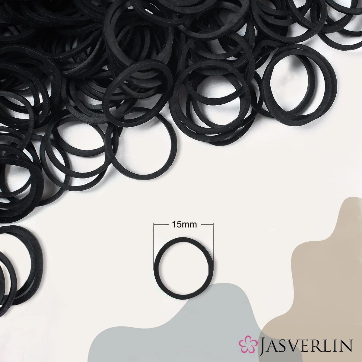 Black Rubber Bands 1000Pcs, Small Baby Hair Ties Ponytail Holder Tiny Hair Elastics Bands for Girls Women 1/2Inch image number 1