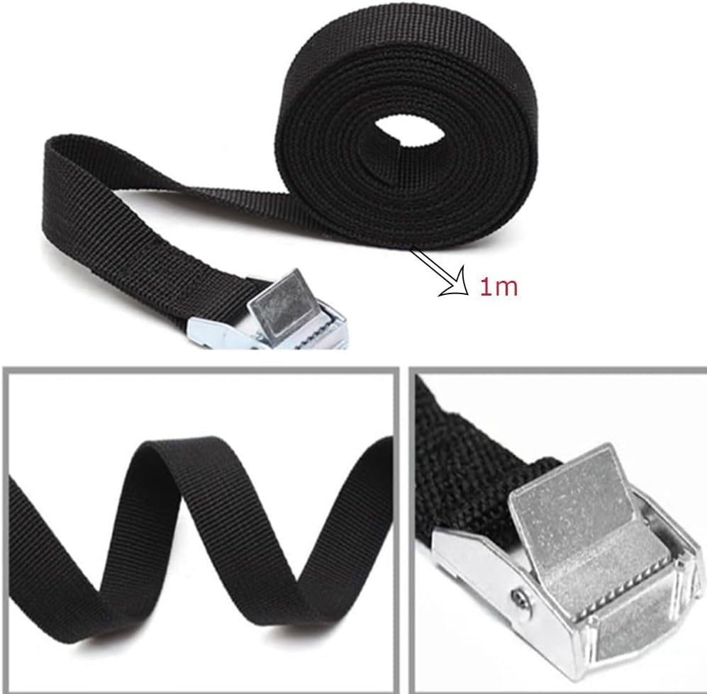12 Pcs Lashing Strap,2.5Cm X 1M Heavy Duty Tensioning Belts, Battery Tie down Straps Kit with Zinc Alloy Cam Buckle,For Cooler,Luggage Belt,Cars,Boats, Cargo