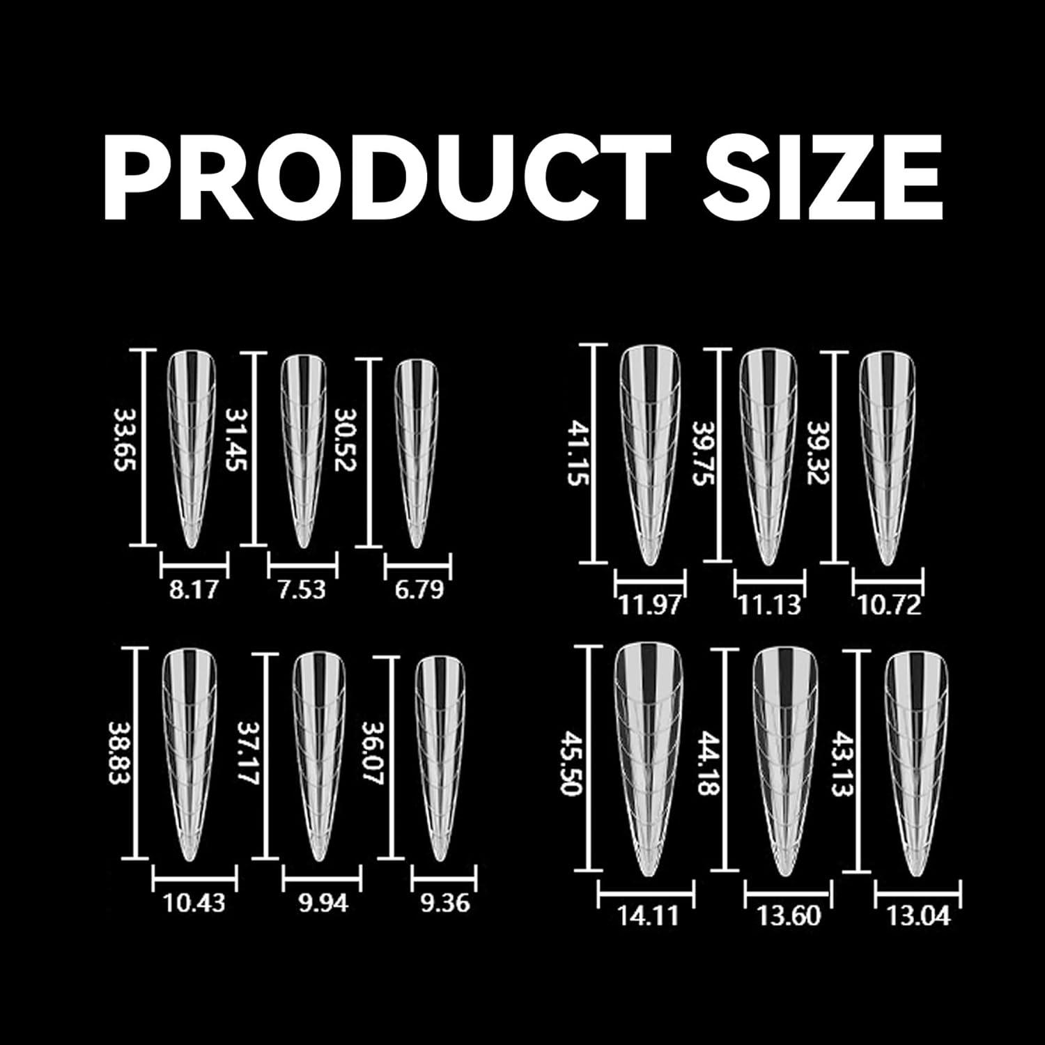 Xiciki Pack of 120 Dual Tips Nails Set, Transparent, Dual Nail Forms with Size Scale for Gel & Acrylic Extension, for DIY, Salon and Nail Art Design image number 5