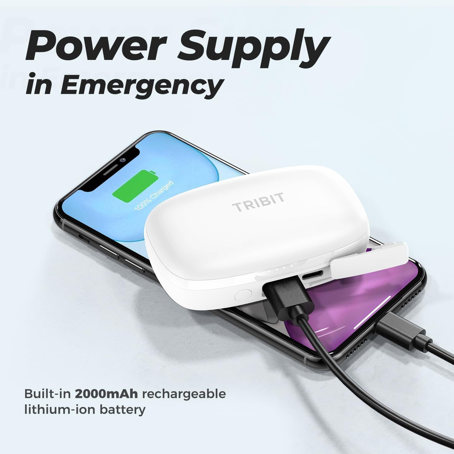 Wireless Earbuds, Tribit True Wireless Earbuds Hifi Stereo 36H Playtime Wireless Headphones with Microphone IPX8 Waterproof Wireless Earphones for Sport (White) - White image number 6