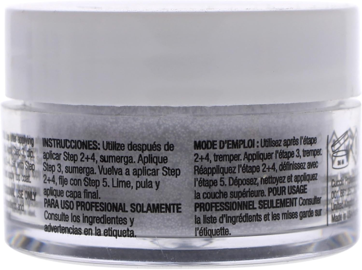 Cuccio Pro Nail Colour Dip System Small Powder Polish 14 G, 5559 Silver Glitter, 14 G