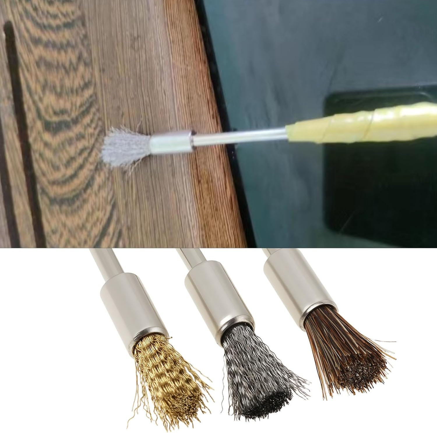 Create Idea 9Pcs 10Cm Steel Wire Brush Copper Wire Brush Wire Brush for Cleaning Deburring Grinding image number 1