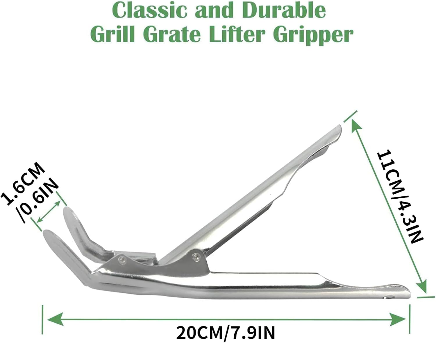 Zalizr Grill Grate Lifter Gripper, Stainless Steel Grate Gripper for Charcoal Grills & Smokers, Universal BBQ Lifter Grabber Tongs, Grill Accessories image number 1