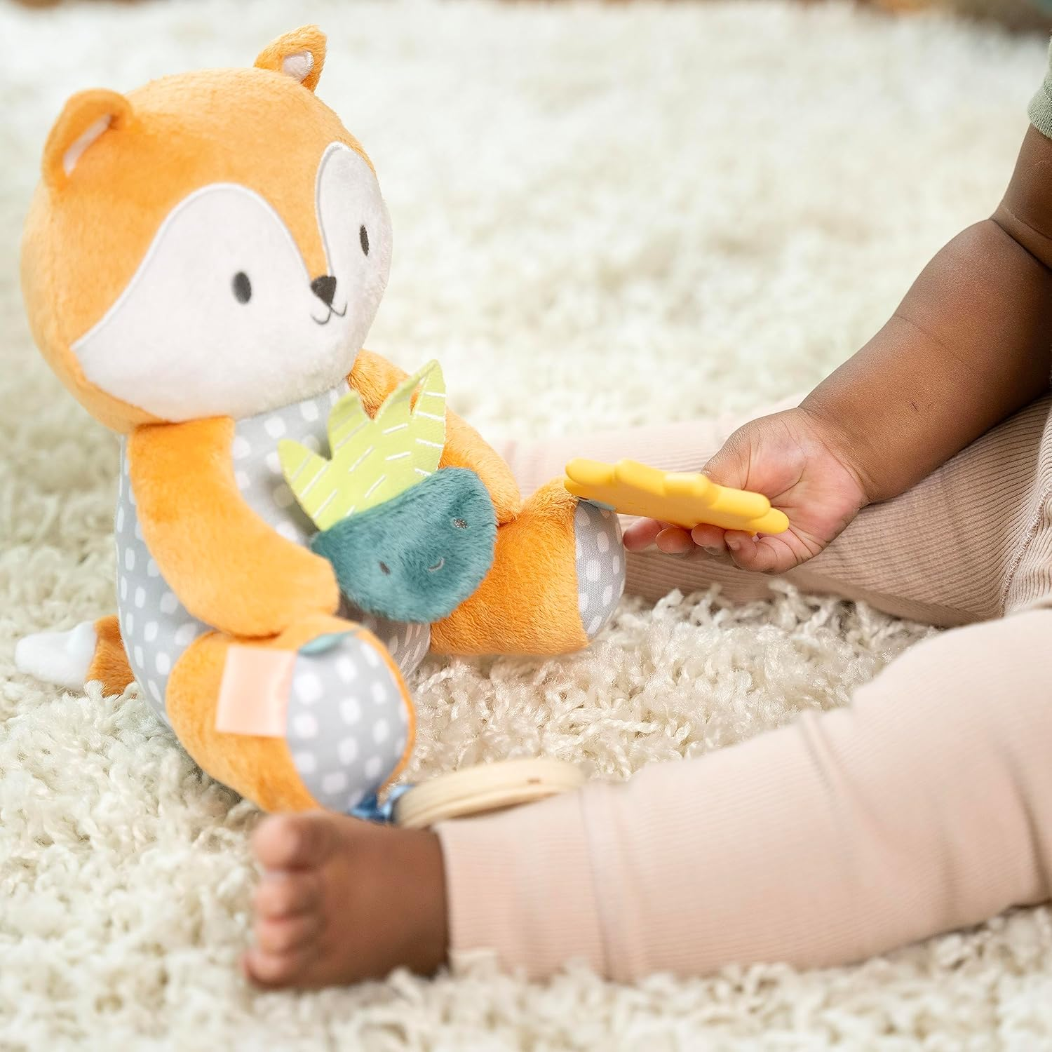 Ingenuity Calm Springs Plush Activity Pal Bpa-Free Sun Teether, Multi-Texture Fabrics, Kitt the Fox image number 5
