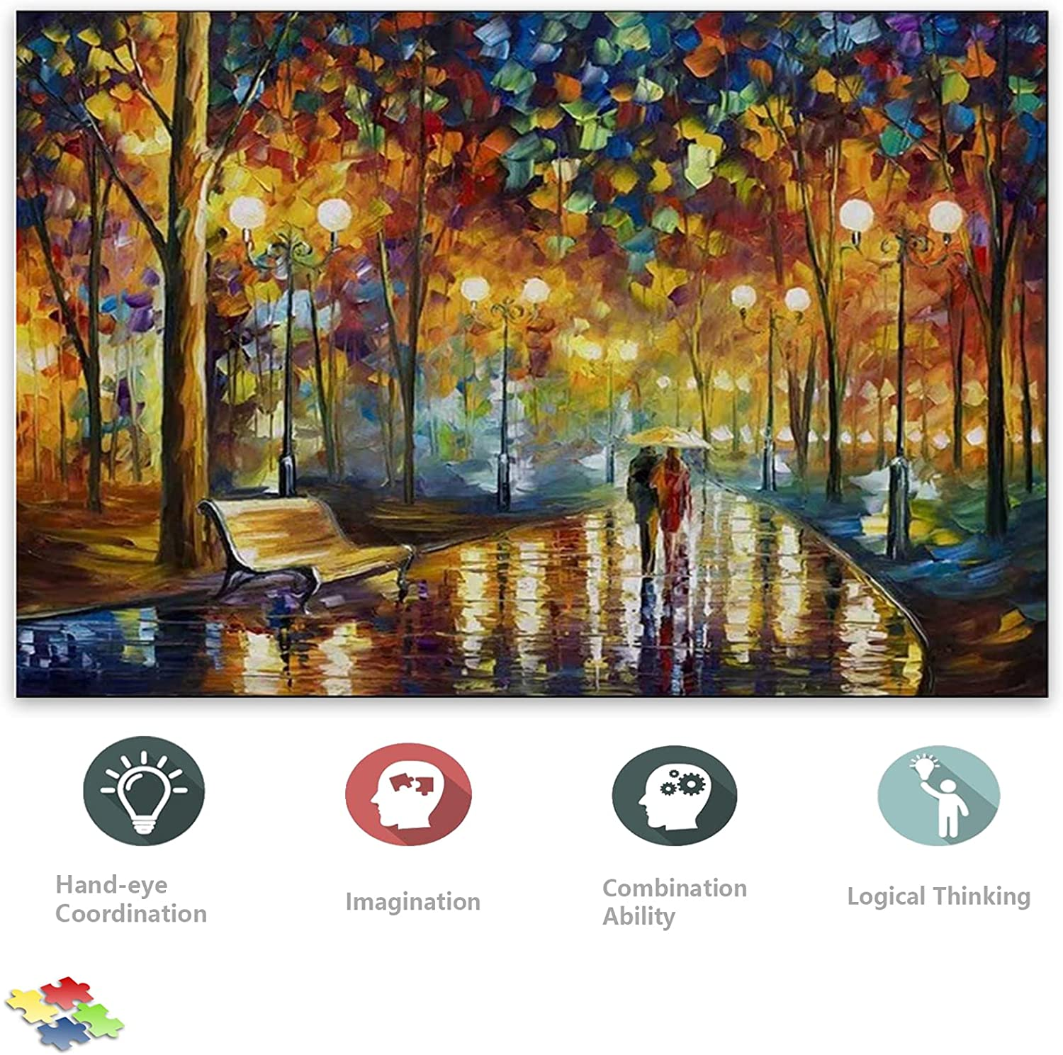 Jigsaw Puzzles for Adults 1000 Pieces Interesting Toys Brain Teaser Jigsaw Puzzles Unique Hard Puzzles Games(Street Sceme)&hellip; image number 4