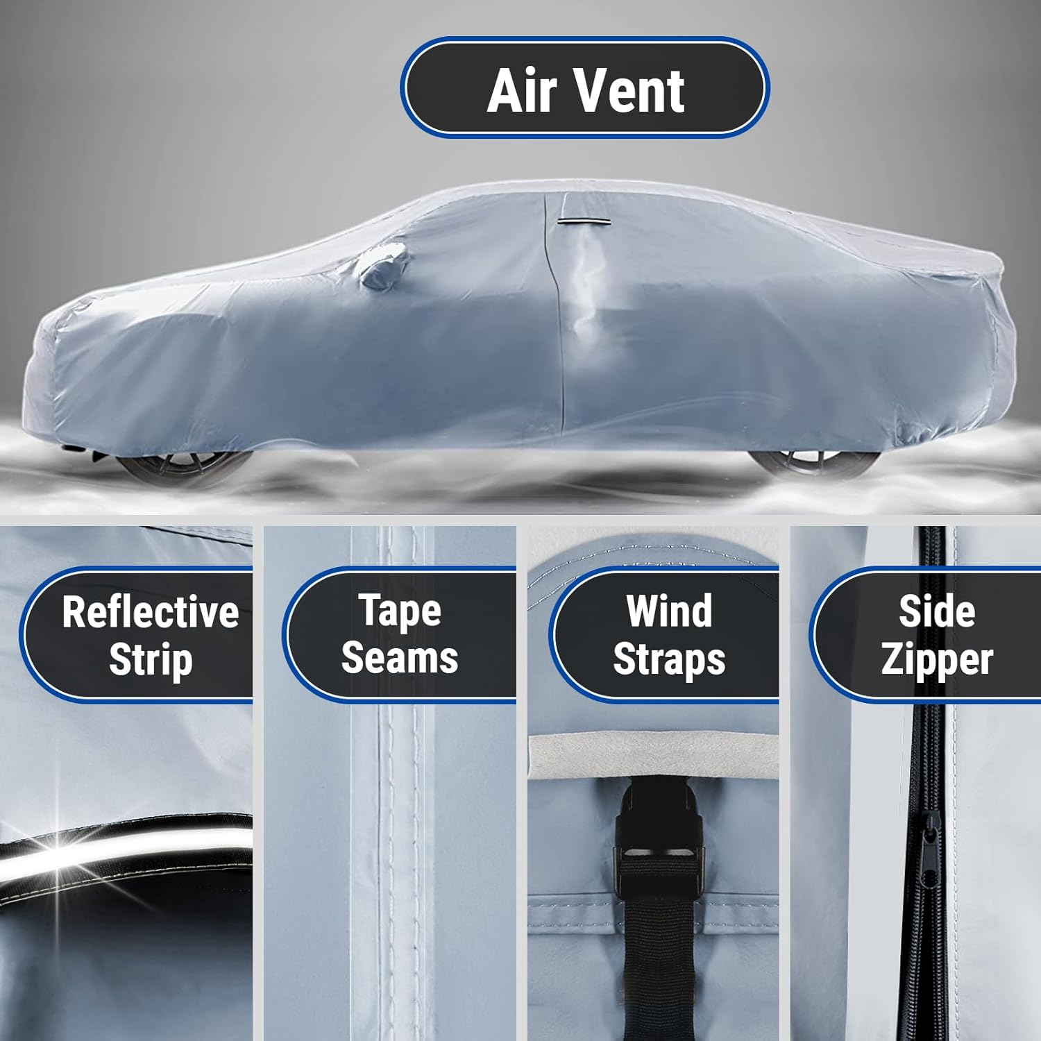 Icarcover Custom Car Cover for Nissan 300ZX 2+2, Waterproof All-Weather Rain Snow UV Sun Protector Full Exterior Indoor Outdoor Car Cover with Strap (Year Fits 1984-1996) image number 5