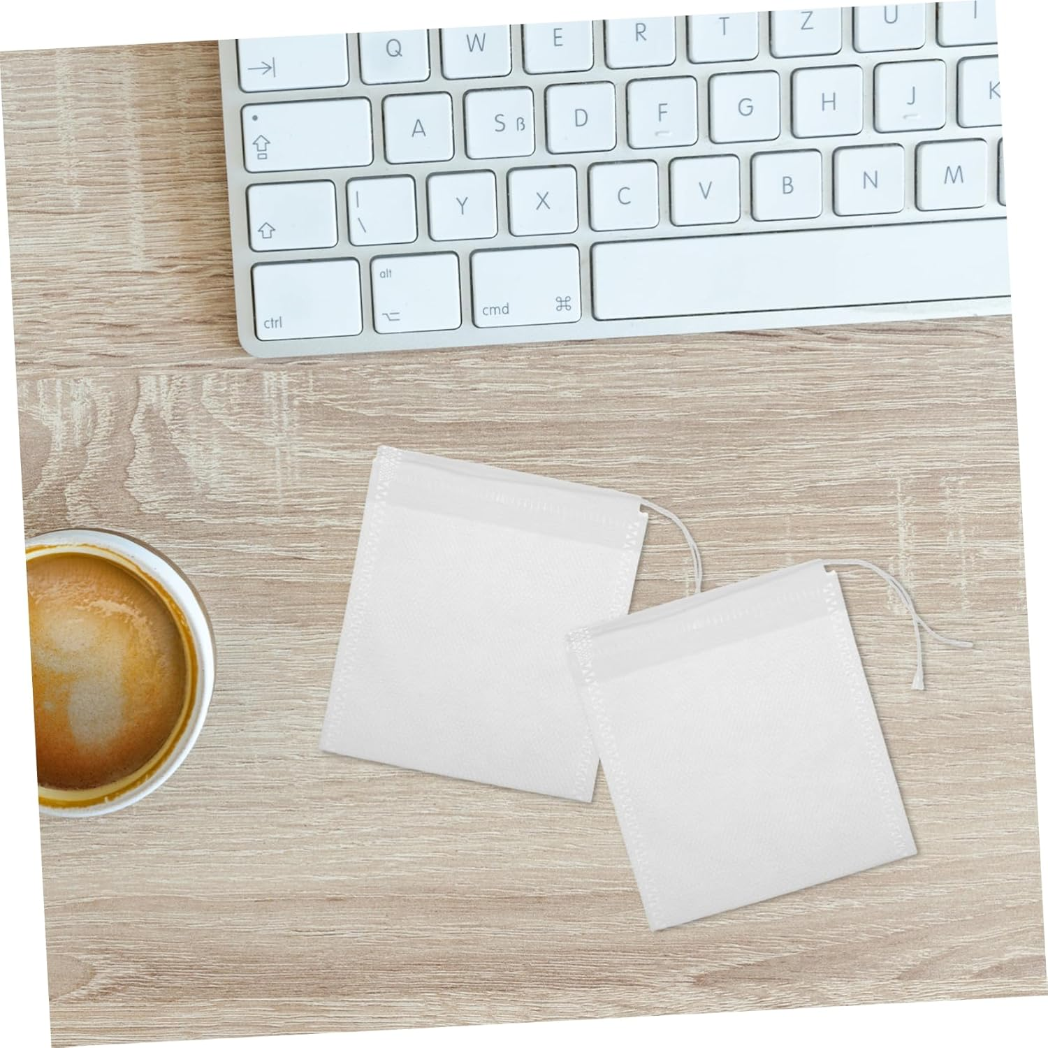 Minkissy 100Pcs Drawstring Tea Filter Bags Loose Tea Infuser Sachets Reusable Storage Bags image number 4