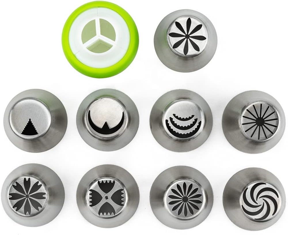 Pastry Tek Stainless Steel Russian Piping Tip Set - 20-Piece - 1 Count Box - Restaurantware