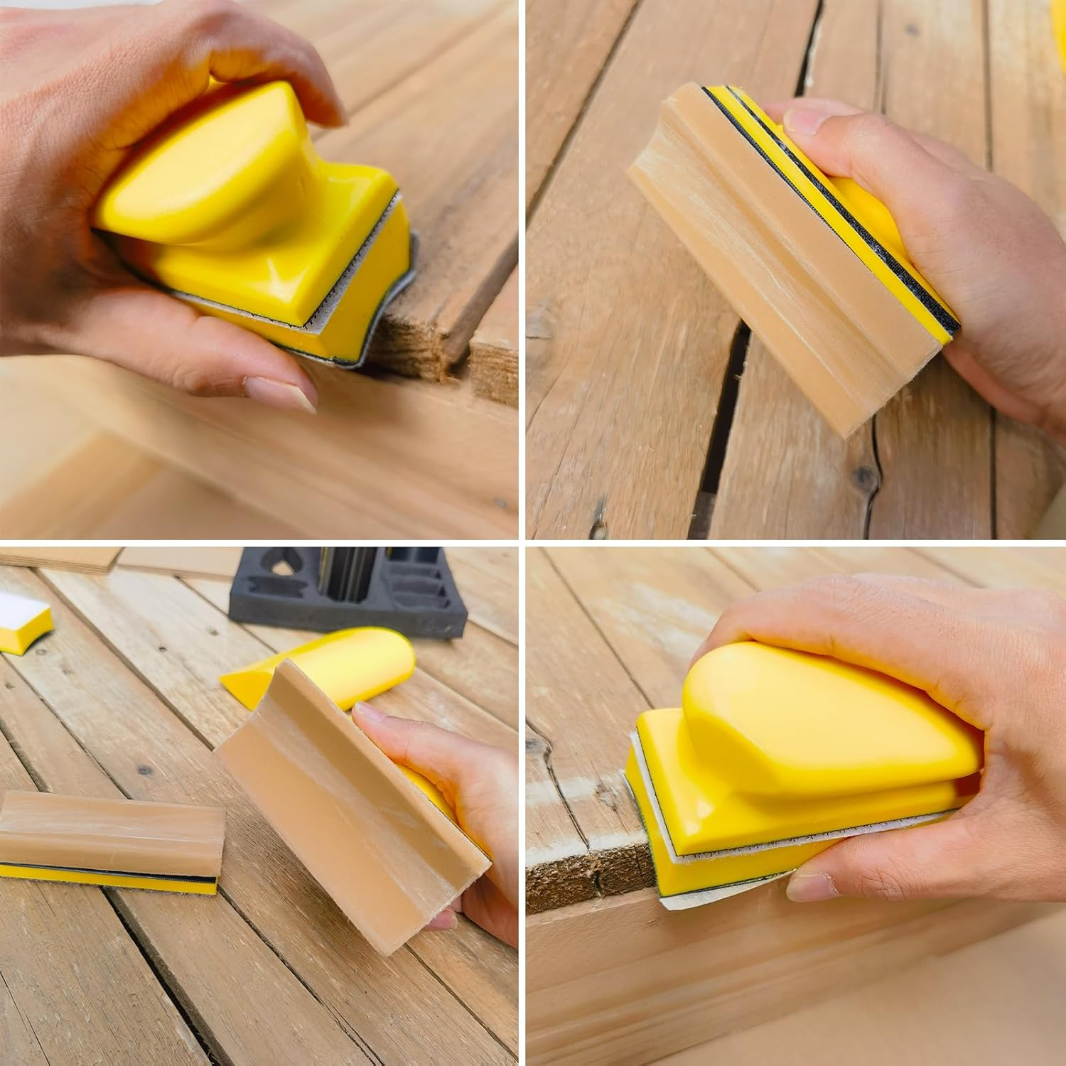 Total 56 PCS Hand Sanding Block Set- 16 PCS Contoured Profile Sander Block + 40 Sheet Sandpaper Kit - Interchangeable Assorted Convex & Concave Shapes for Moldings,Woodworking, Auto Paint and Crafts image number 5