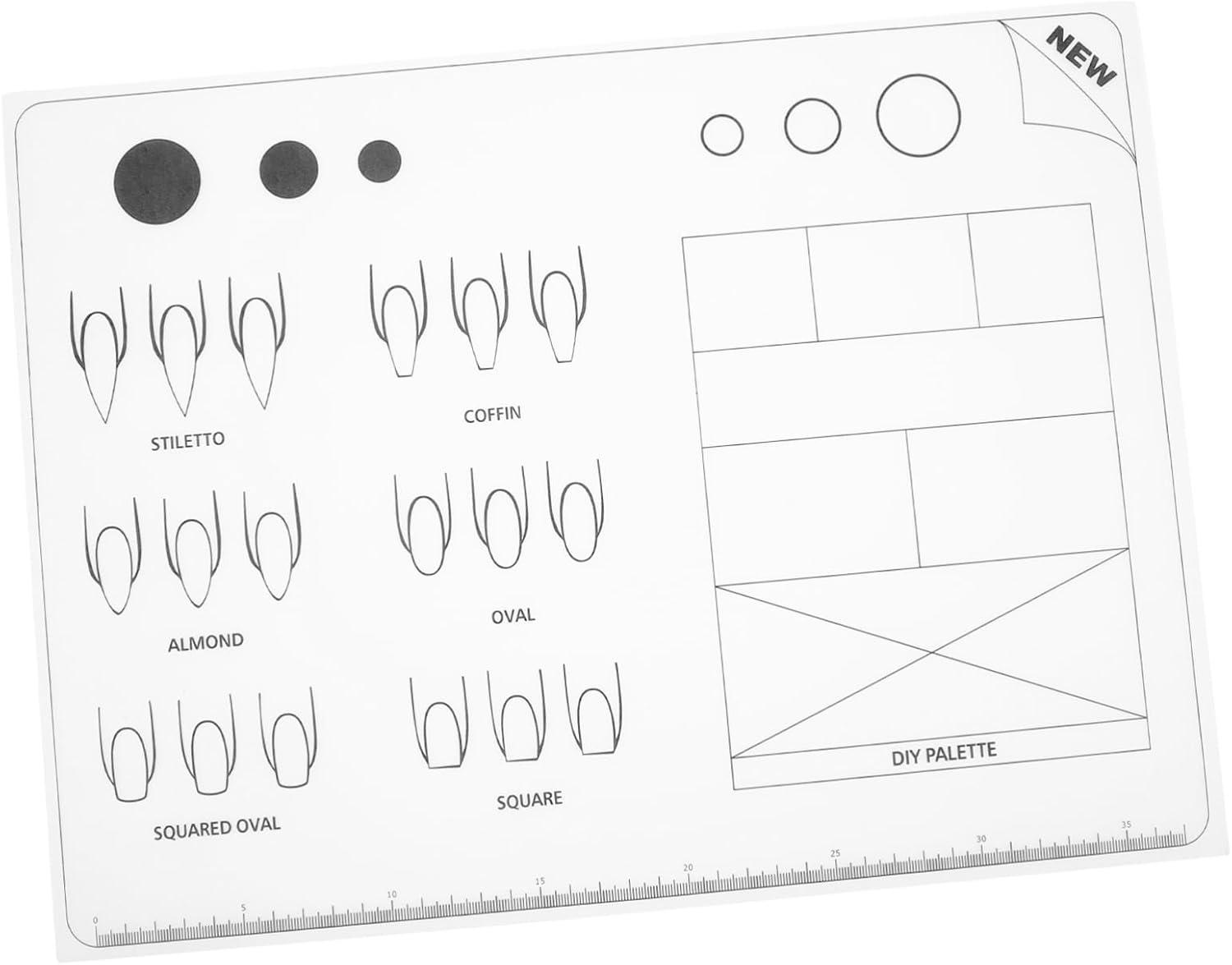 DINHEAROM Silicone Acrylic Nail Training Mat for Manicure Art Practice Reusable Nail Art Application Pad Soft Non Slip Sheet for Creating Beads and Shapes Protective Manicure Work Surface image number 3