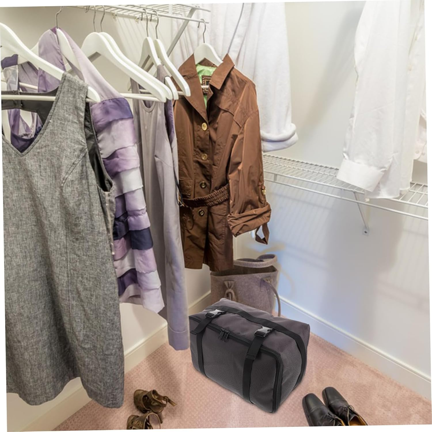 ROMISBABA Portable Beach Storage Bag: with Detachable Compartments Waterproof Travel Large Summer Pouch for Toys Vacation Essentials