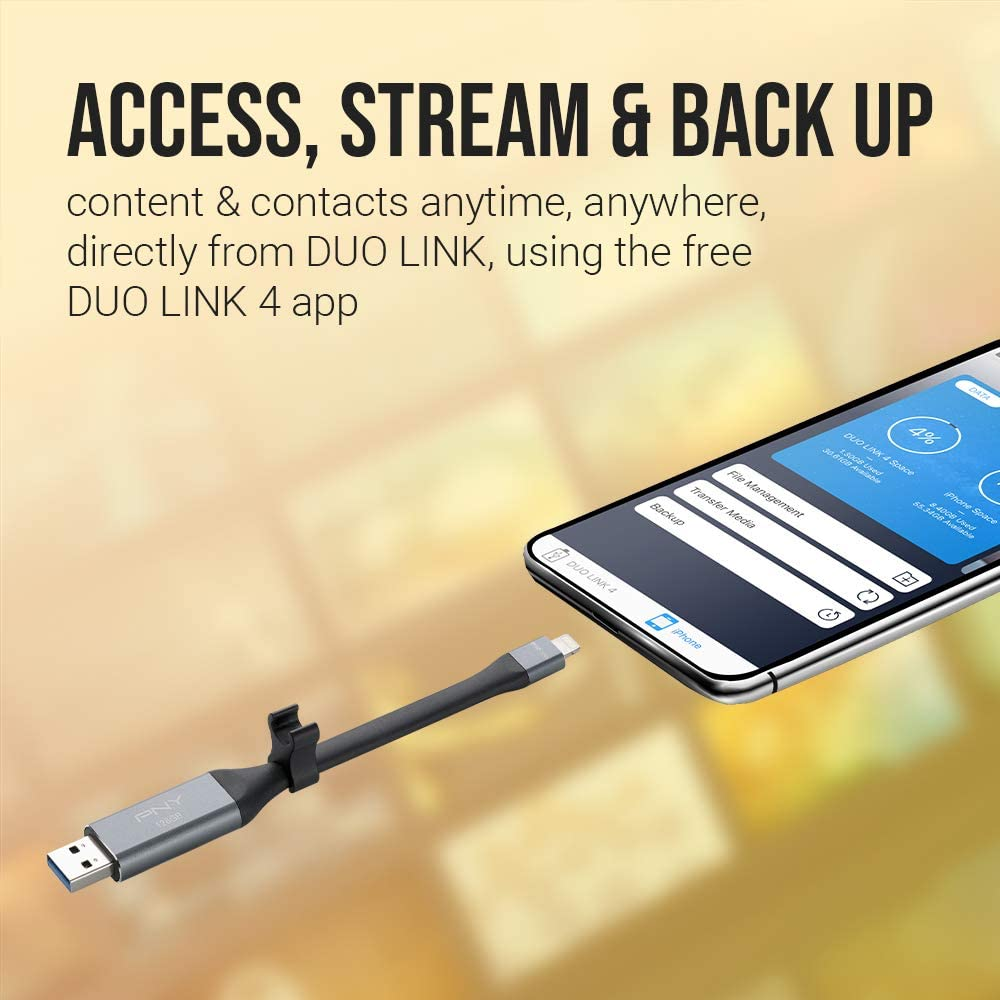 PNY Duo Link Sync & Charge 32GB Metal Gray for Iphone/Ipad Metal Gray 128GB image number 6