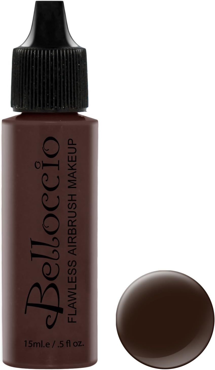 Belloccio'S Professional Cosmetic Airbrush Makeup Foundation 30Ml Bottle: Deep Ebony - Dark with Neutral Undertones