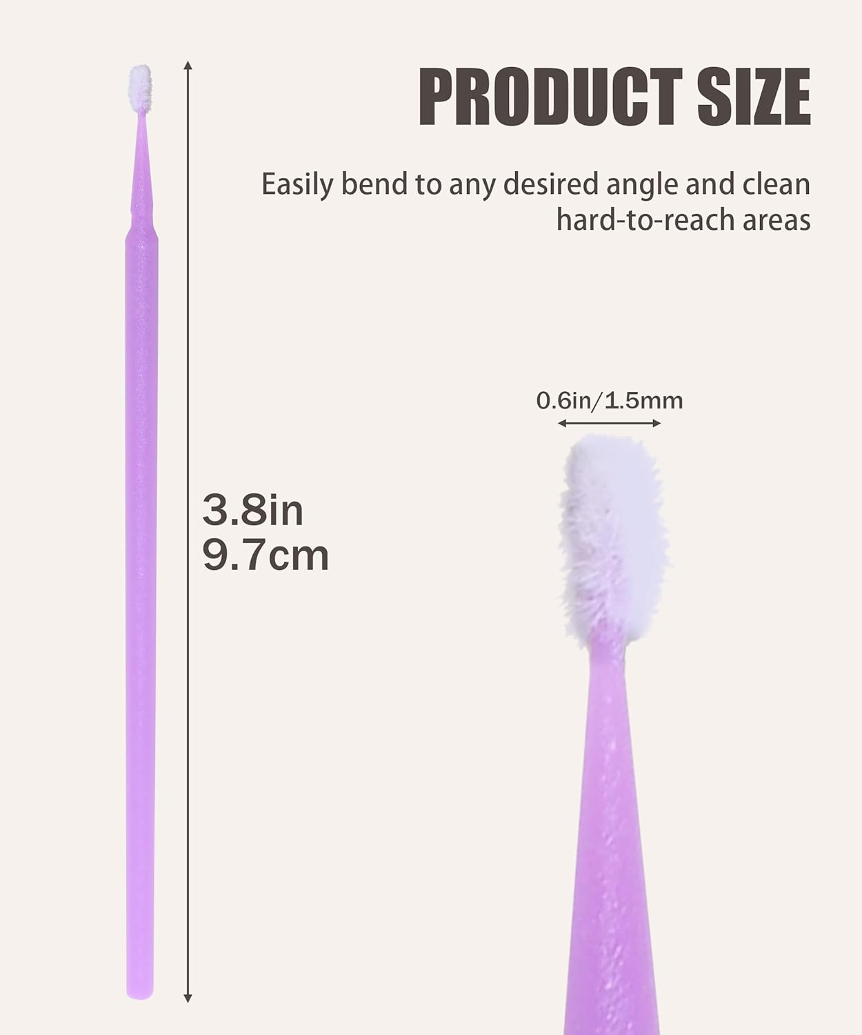 RACOONA Touch up Paint Brushes,100Pcs1.5Mm Small Paint Brushes for Touch Up,Car Accessories Micro Applicator Brush,Detail Paint Brush,Disposable Micro Brush Applicators for Automotive Paint Detailing image number 1