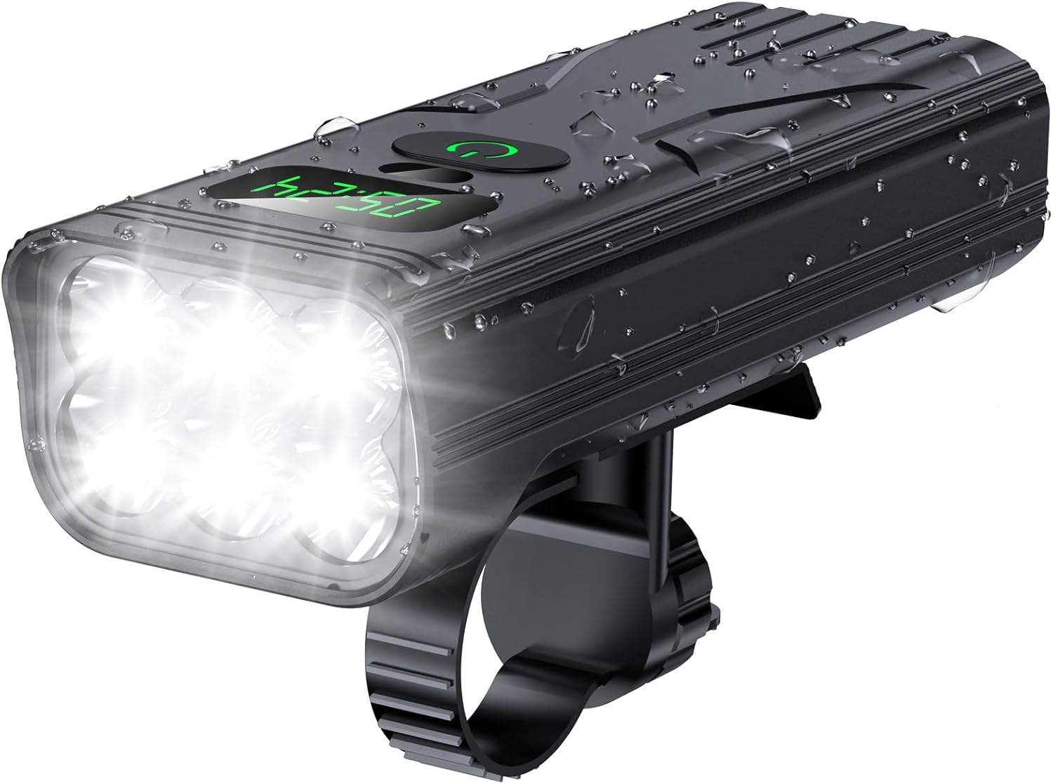 Sawjay New 4400 Mah Battery 9000 Lumen Bike Lights Set with Display, 6 LED Lights Super Bright Bike Headlight and Back Taillight, IPX6 Waterproof and Birthday Gifts for Men Women Mom Dad image number 1