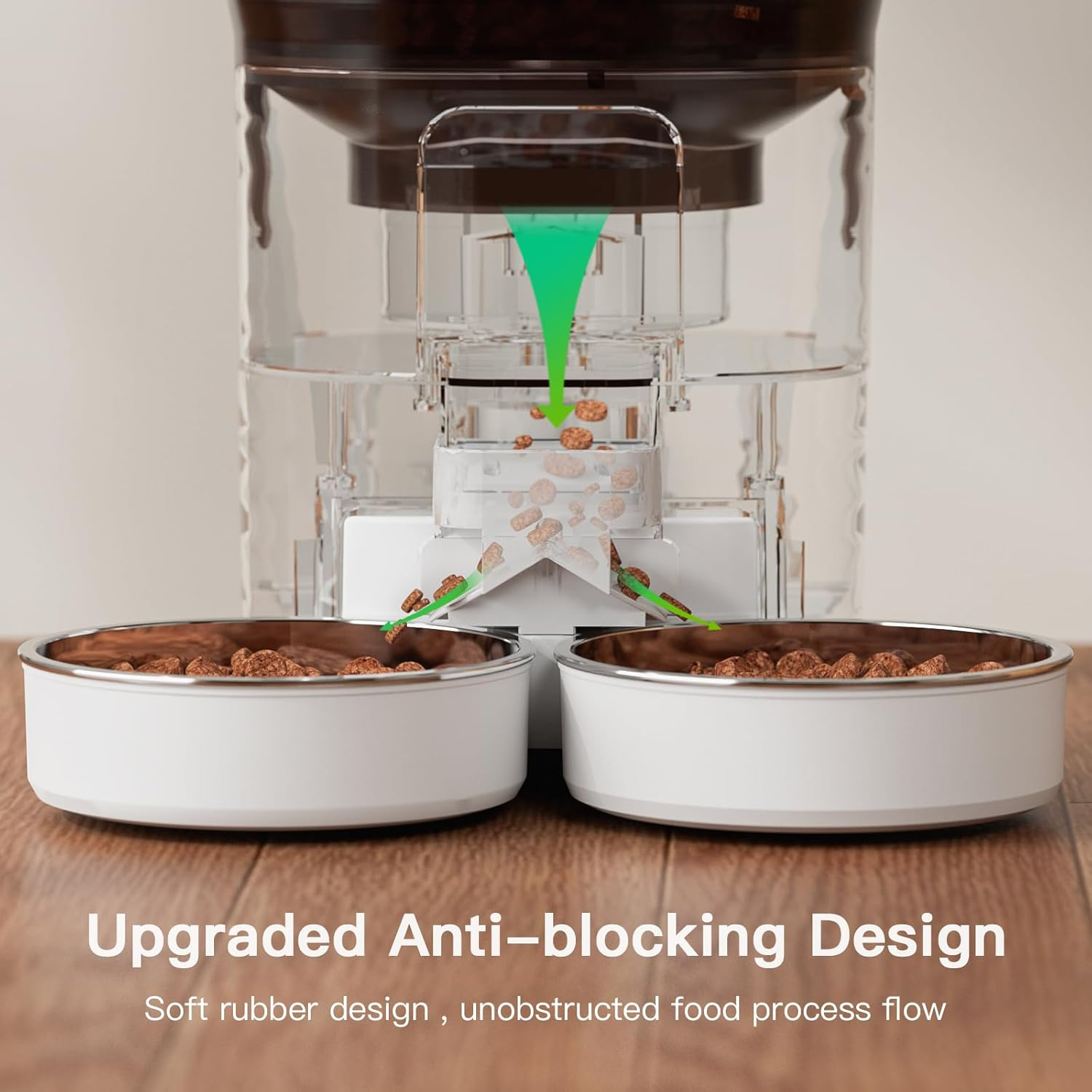 UMOMO 6L Automatic Cat Feeder with Camera, HD Camera Live Video, Night Vision 2-Way Audio, Wifi & App Remote Control, Programmable Pet Feeder, Smart Timed Dry Food Dispenser for Cat & Dog image number 3