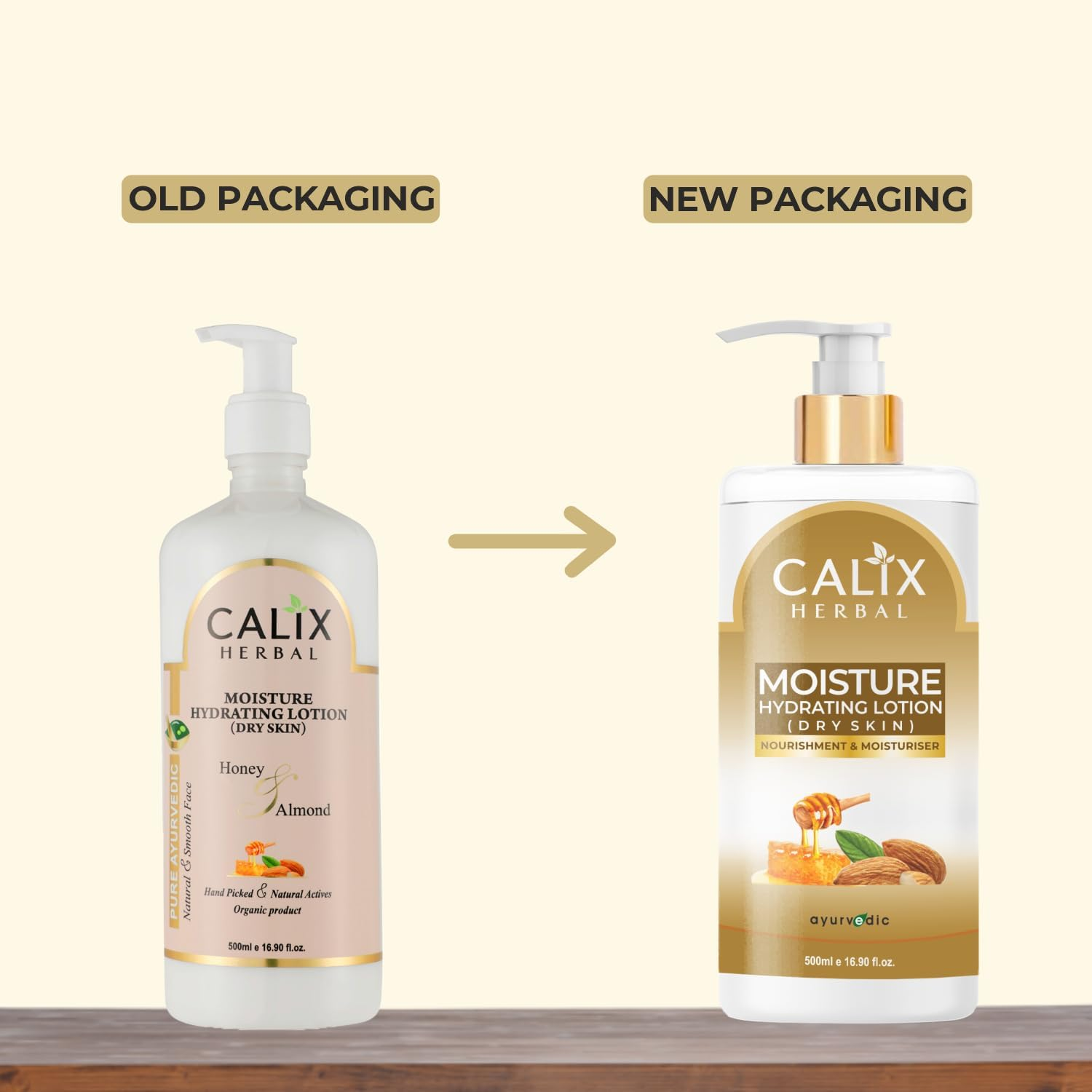 Calix Herbal Pure Organic Moisture Hydrating Lotion Dry Skin for Natural Ayurvedic Skin Care with Almond & Honey - 500 ML image number 3