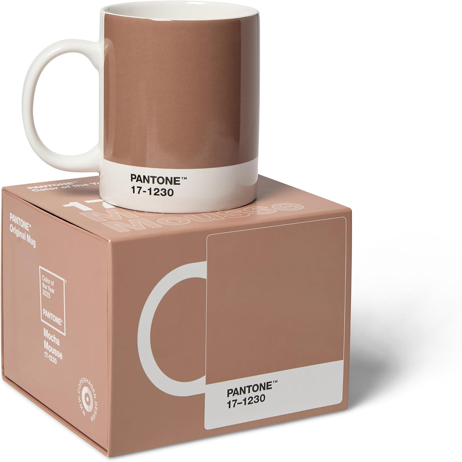 Pantone Porcelain Coffee Mug, 375 Ml, with Gift Box, Colour of the Year 2025: Mocha Mousse 17-1230 image number 1