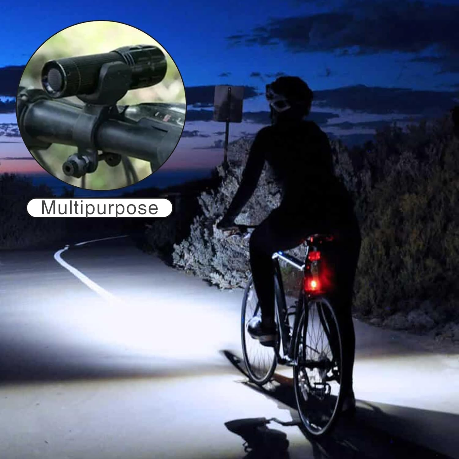 4 Pcs Plastic & Resin Walking Cane Holder, Bicycle Light Rack, Wheelchair Walking Stick Clip, 360 Degree Rotation Crutches Stick Bracket image number 4