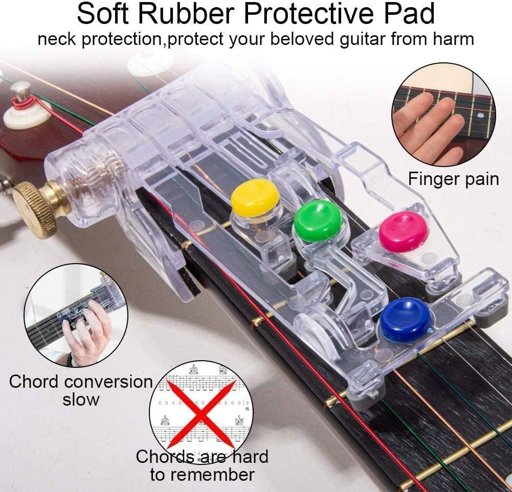 Guitar Aid Guitar Beginner Tool,Guitar Beginner One-Key Chord Assisted Learning Tools Classical Chord Guitar Chord Practice Tool,Thumb Finger Pick,Guitar Finger Fingertip Protectors,Guitar Picks Set image number 6